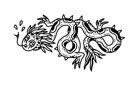 Snake Dragon With Human Head Tattoo Meaning, PNG and SVG