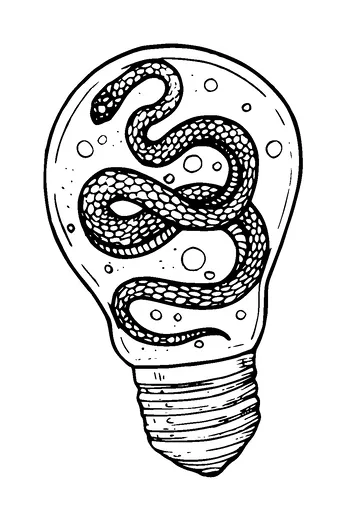 Snake In Lightbulb Tattoo Meaning, PNG and SVG