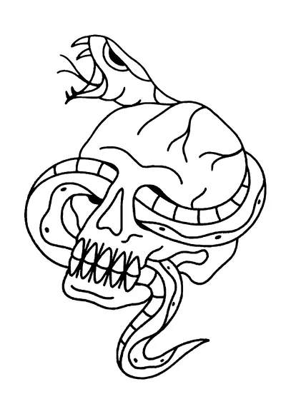 Snake In Skull Tattoo Meaning, PNG and SVG