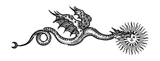 Snake Like Dragon Biting Sun Tattoo Meaning, PNG and SVG