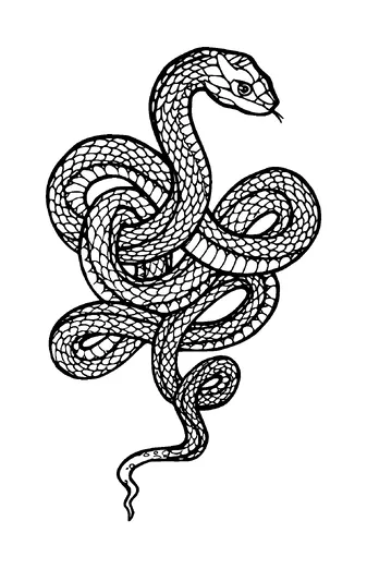 Snake Tangled Up Tattoo Meaning, PNG and SVG