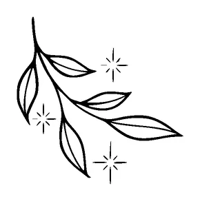 Sparkle Leafs Tattoo Meaning, PNG and SVG