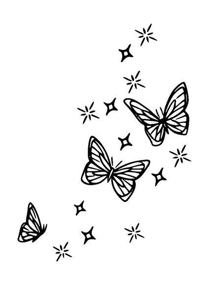 Sparkling Butterflies Tattoo Meaning, PNG and SVG