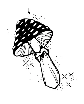 Sparkling Mushroom Tattoo Meaning, PNG and SVG