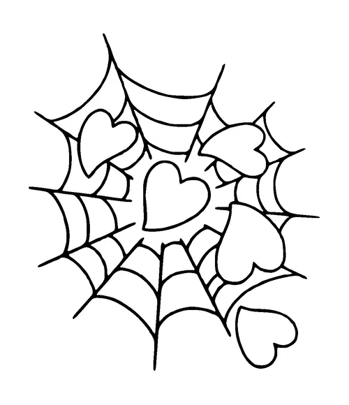 Spider Web And Hearts Tattoo Meaning, PNG and SVG