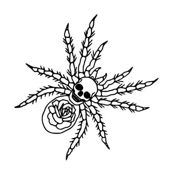 Spider With Skull On Back Tattoo Meaning, PNG and SVG