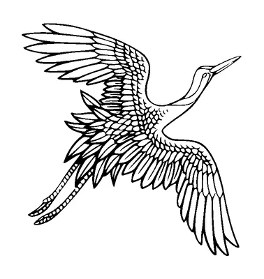 Stork Flying Tattoo Meaning, PNG and SVG