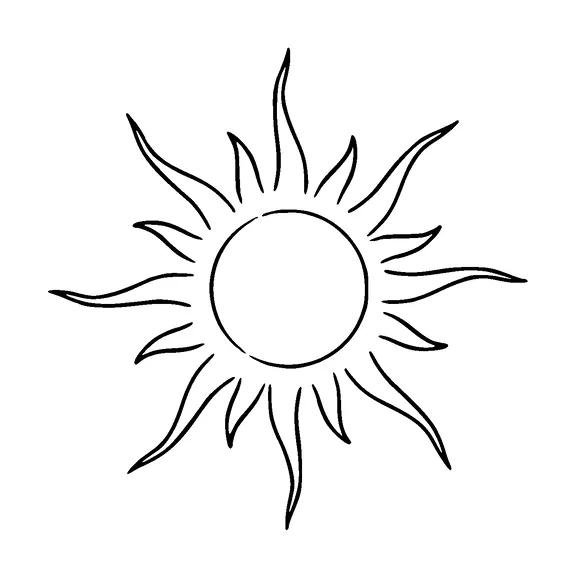 Sun Simple Tattoo Meaning, PNG and SVG