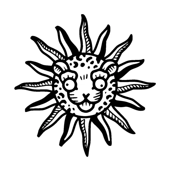 Sun With Silly Tiger Tattoo Meaning, PNG and SVG