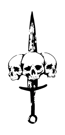 Sword Three Skulls Tattoo Meaning, PNG and SVG