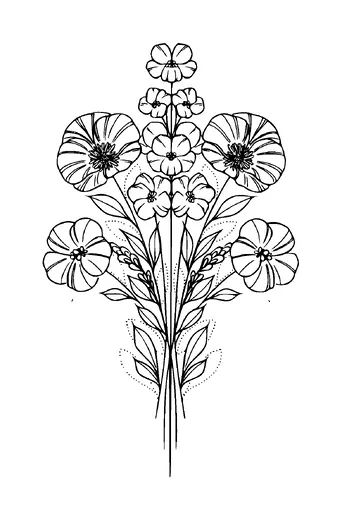 Symmetric Flower Ornament Tattoo Meaning, PNG and SVG