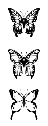 Thee Butterflies Tattoo Meaning, PNG and SVG