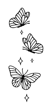 Three Butterflies Tattoo Meaning, PNG and SVG