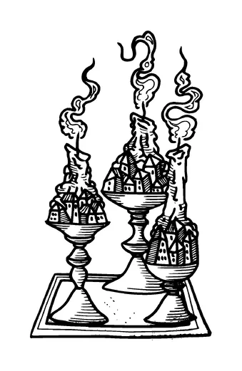 Three Candle Holders Tattoo Meaning, PNG and SVG