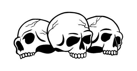 Three Crackles Skulls Tattoo Meaning, PNG and SVG