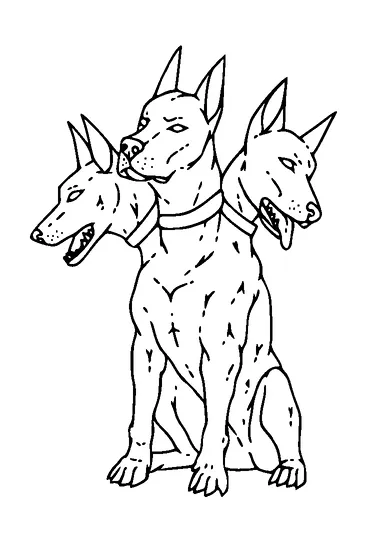 Three Headed Dog Tattoo Meaning, PNG and SVG