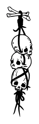 Three Skulls Tied Up Tattoo Meaning, PNG and SVG