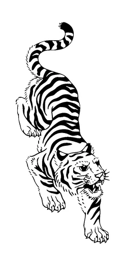 Tiger Attack Tattoo Meaning, PNG and SVG