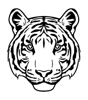 Tigers Head Front Tattoo Meaning, PNG and SVG