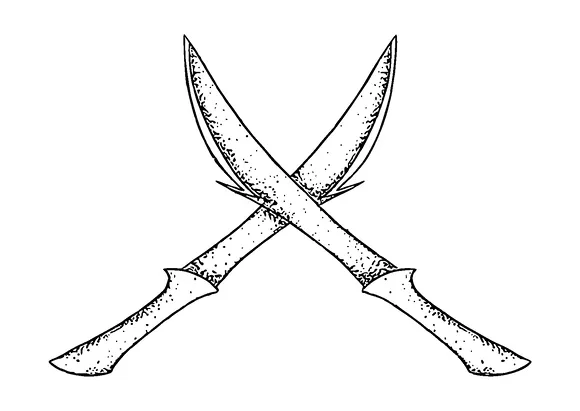 Two African Swords Tattoo Meaning, PNG and SVG