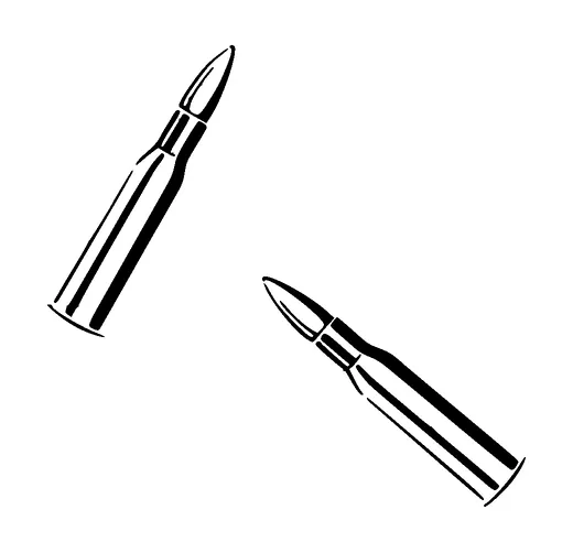 Two Bullets Tattoo Meaning, PNG and SVG