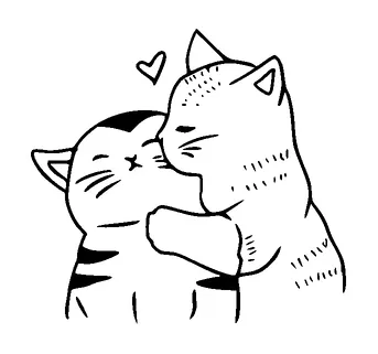 Two Cute Cats Kissing Tattoo Meaning, PNG and SVG