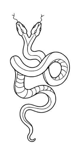 Two Headed Snake Tattoo Meaning, PNG and SVG