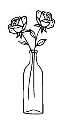 Two Roses In Bottle Tattoo Meaning, PNG and SVG