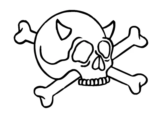 Upper Skull Horns And Bones Tattoo Meaning, PNG and SVG