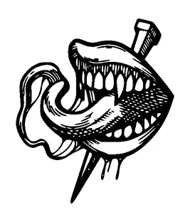 Vampire Mouth With Snake Like Tongue And Nail Tattoo Meaning, PNG and SVG