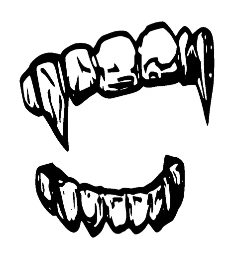 Vampire Teeth Tattoo Meaning, PNG and SVG