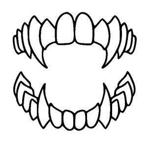 Vampire Teeth Tattoo Meaning, PNG and SVG