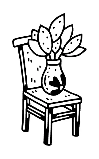 Vase With Plant On Chair Tattoo Meaning, PNG and SVG