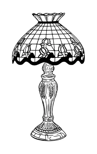 Vintage Desk Lamp Tattoo Meaning, PNG and SVG