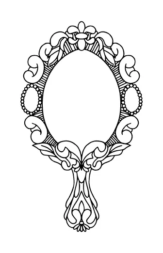 Vintage Hand Mirror Tattoo Meaning, PNG and SVG