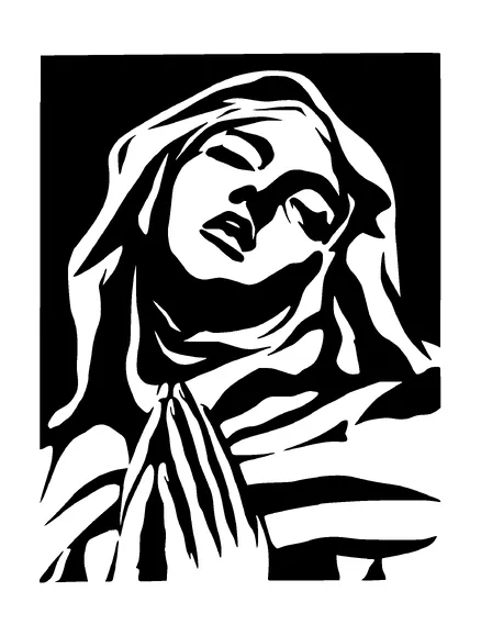 Virgin Mary Praying Tattoo Meaning, PNG and SVG