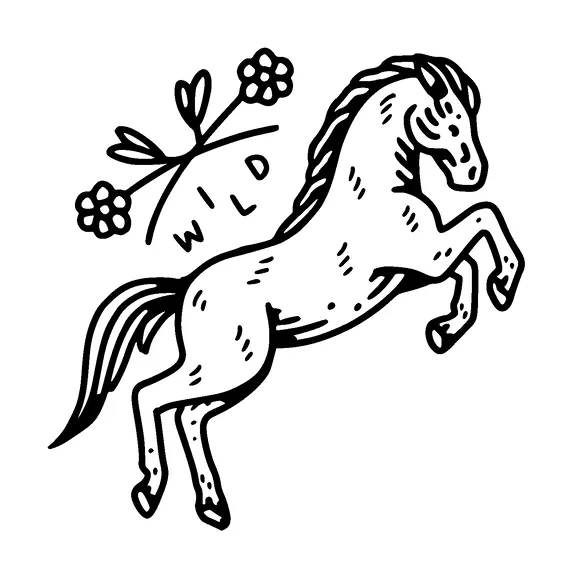 Wild Horse Simple Tattoo Meaning, PNG and SVG