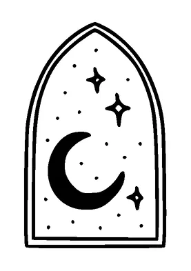 Window With Moon And Stars Tattoo Meaning, PNG and SVG