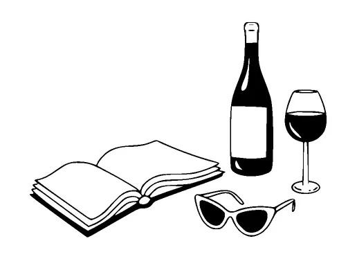 Wine Sunglasses And Book Tattoo Meaning, PNG and SVG