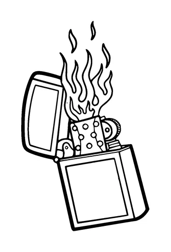 Zippo Lighter On Fire Tattoo Meaning, PNG and SVG