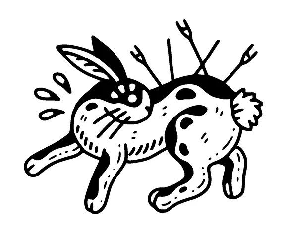 Bunny With Arrows On Back Tattoo Meaning, PNG and SVG