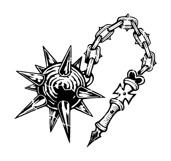 Dangerous Flail Tattoo Meaning, PNG and SVG