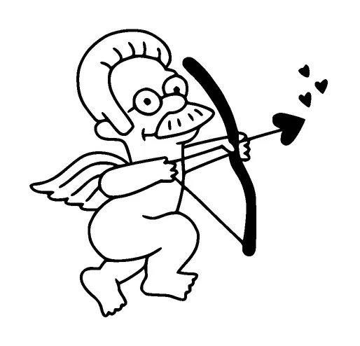 Flanders As Cupid Tattoo Meaning, PNG and SVG