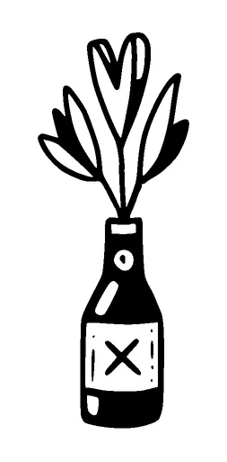 Flower In Potion Bottle Tattoo Meaning, PNG and SVG