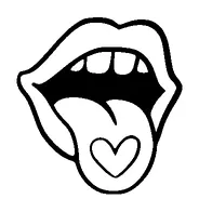 Mouth Showing Tongue With Heart Tattoo Meaning, PNG and SVG