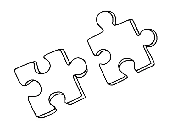 Two Puzzle Pieces Tattoo Meaning, PNG and SVG